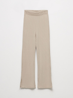 Брюки клеш с разрезами для девочек (бежевый, 128) Sela