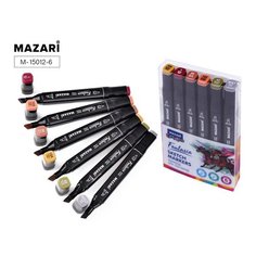Набор маркеров для скетчинга Mazari Fantasia Wood colors, 6 шт