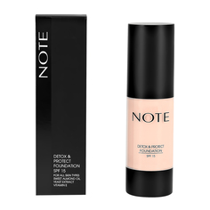 Основа тональная для лица NOTE DETOX AND PROTECT FOUNDATION PUMP защитная с детокс-эффектом тон 104