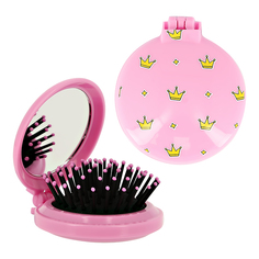 Расческа для волос с зеркалом MISS PINKY с принтом короны