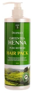 Маска для волос с зеленым чаем и хной Deoproce Greentea Henna Pure ReFresh Hair Pack 1000мл