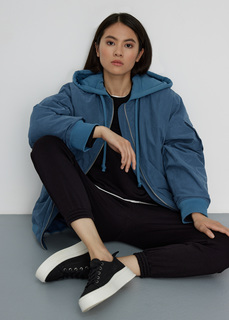 Бомбер со съемным капюшоном NICEONE [Синий, S]