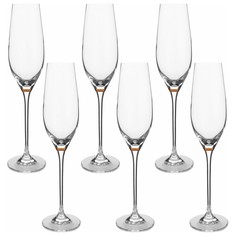 Набор бокалов для шампанского Rona A.S. celebration золотая капля на дне 6х210 мл Рона