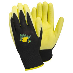 Перчатки садовые перчатки TEGERA нейлон с латоксным покрытием желтые