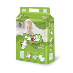 Детские подгузники на липучках Eco размер S (3-6 кг), 70 шт. 0.013 МЛ Yokosun