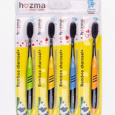 Набор бамбуковых зубных щеток с поверхностью для гигиены языка Premium Hozma