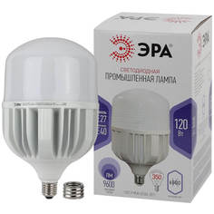 Лампочка Лампа светодиодная сверхмощная ЭРА E27/E40 120W 6500K матовая LED POWER T160-120W-6500-E27/E40 Б0051794 ERA