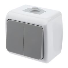 Выключатель двухклавишный ЭРА Intro Atlantic 10AX 250V 5-104-03 Б0050943 ERA