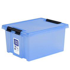 Контейнеры, корзинки, ящики для хранения ящик ROXBOX Home 36л 50х39х25,5см с клипсами,крышкой голубой