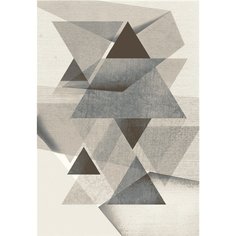 Ковер интерьерный 0.8х1.5 м, Silvano, Графика, прямоугольный, серый, 216096A