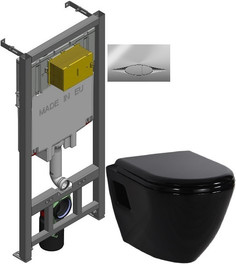 Комплект подвесной унитаз Creavit Terra TP325-11SI00E-0000 + KC0103.03.1300E + система инсталляции Jacob Delafon E29025-NF + E29027-CP