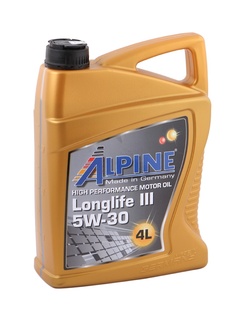 Масло Масло моторное синтетическое Alpine Longlife III 5W-30 4L 0100288