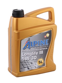 Масло Масло моторное синтетическое Alpine Longlife III 5W-30 5L 0100282