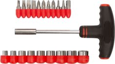 Отвертка Курс Т-образная 56237, 11 CrV бит и 9 головок