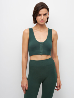 Кроп-топ в рубчик (зеленый, XS/S) Sela