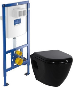 Комплект подвесной унитаз Creavit Terra TP325-11SI00E-0000 + KC0103.03.1300E + система инсталляции Villeroy & Boch 92246100