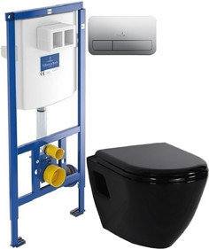 Комплект подвесной унитаз Creavit Terra TP325-11SI00E-0000 + KC0103.03.1300E + система инсталляции Villeroy & Boch 92246100 + 92249061