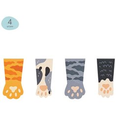 Закладки магнитные для книг Meshu Cat paw, 14 х 8 см, 4 шт