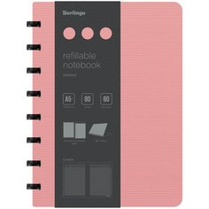 Бизнес-тетрадь Berlingo Steel&Style, в клетку, на спирали, 80 листов, А5+, фламинго