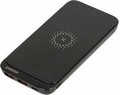 Внешний аккумулятор Digma DGPQ10E 10000mAh 3A QC PD 20W 2xUSB беспроводная зарядка черный (DGPQ10E20PBK)