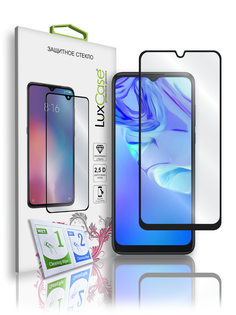 Стекло защитное 2.5D FG LuxCase для TCL 305, Прозрачное, 0,33 мм, Чёрная рамка