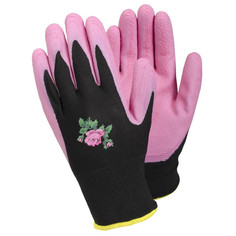 Перчатки садовые перчатки TEGERA нейлон с латоксным покрытием розовые