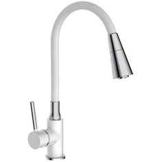 Смеситель для кухни, Frap, гибкий излив, с картриджем, белый, F4044-8