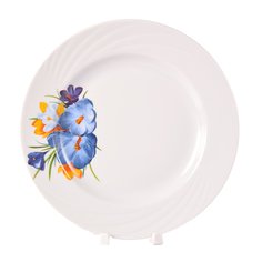 Тарелка десертная, керамика, 20 см, круглая, Голубка Крокус, Добрушский фарфоровый завод, 9С1185Ф34