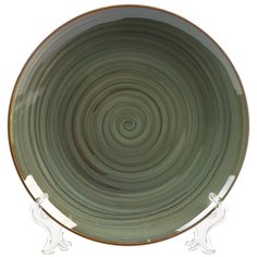 Тарелка десертная, керамика, 21 см, круглая, Verde зеленый, Daniks, ST2504-2