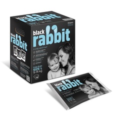 Подгузники на липучках, 9-14 кг, L 0.021 МЛ Black Rabbit