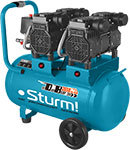 Компрессор Sturm AC93450OL воздуш.безмасл.бесшумн. 2x1500 Вт, 50 л, 2650 об/мин, 480 л/мин,8 бар Sturm!