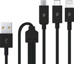 Кабель Ttec USB-A - Micro USB Type-C Lightning 120 см Trio Быстрая зарядка Черный Полимер 2DK7521S