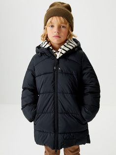 Стеганый пуховик для мальчика (черный, 116) Sela