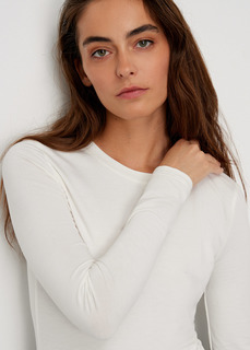 Лонгслив из вискозы NICEONE [Молочный, XL]