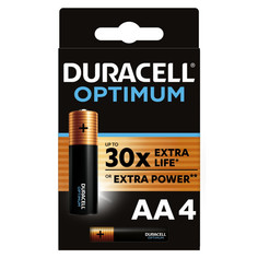 Батарейки, аккумуляторы батарейка DURACELL Optimum LR06 AA блистер 4шт