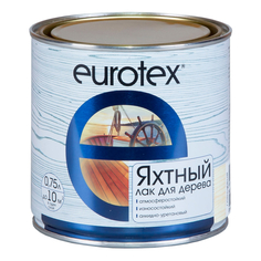Лаки специальные лак алкидно-уретановый EUROTEX яхтный 0,75л полуматовый, арт.80223