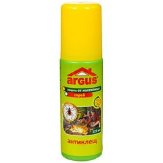 Репеллент от клещей, лосьон-спрей, Argus, Антиклещ, 125 мл, А-12