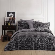 Постельное белье евростандарт, простыня 240х260 см, 2 наволочки 70х70 см, 2 наволочки 50х70 см, пододеяльник 200х220 см, Karteks, сатин, Elite SL-03