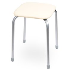 Табурет 320х320х470 мм, слоновая кость, сиденье квадратное, винилискожа, на четырех металлических опорах, Nika, ТК03