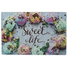 Доска разделочная стекло, 30х20 см, прямоугольная, Daniks, Sweet life