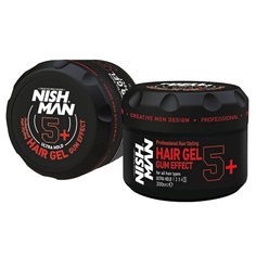 Гель для укладки волос HAIR GEL 5+ Gum Effect Ultra Hold 300 МЛ Nishman