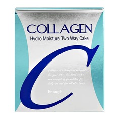 Пудра компактная для лица COLLAGEN HYDRO MOISTURE TWO-WAY CAKE SPF25 PA++ со сменным блоком Enough