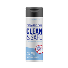 Гель для рук с антибактериальным эффектом Clean&Safe с экстрактом Лотоса Loren Cosmetic