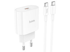 Зарядное устройство Hoco C94A Metro 1xUSB-C 3А PD20W + кабель Type-C 1m White 6931474762191