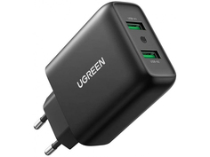 Зарядное устройство Ugreen CD161 2xUSB-A QC 3.0 36W Black 10216