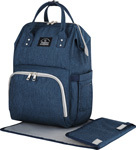 Рюкзак для мамы Brauberg MOMMY с ковриком, крепления на коляску, термокарманы, синий, 40x26x17 см, 270820