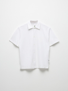 Трикотажная рубашка с коротким рукавом для мальчиков (белый, 146) Sela