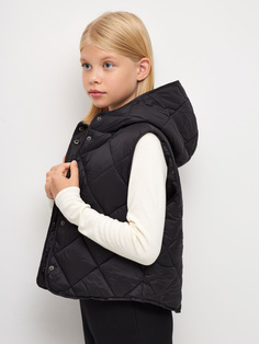 Жилет с капюшоном для девочек (черный, 152) Sela