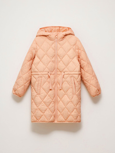Стеганое пальто для девочек (коричневый, 134) Sela