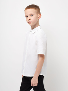 Школьная рубашка с коротким рукавом для мальчиков (белый, 158) Sela
